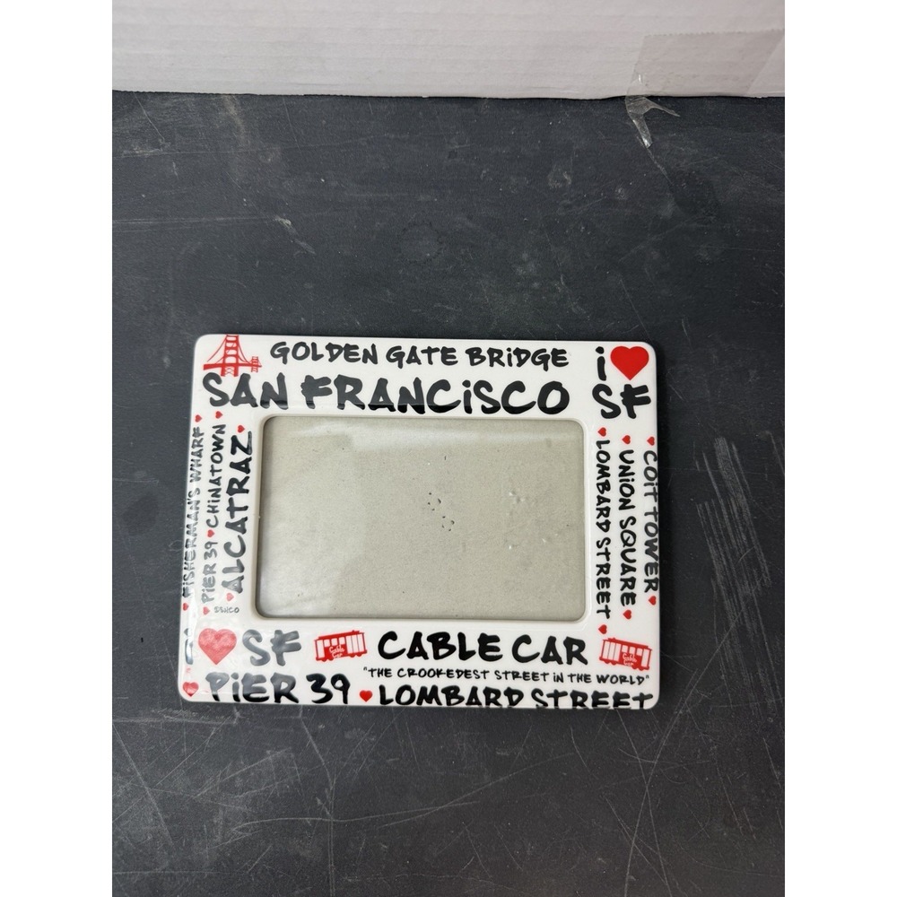 destination photo picture frame, San Francisco theme, white, 4x6